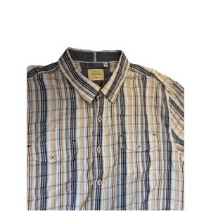 True Grit Authentic California Men's XXLarge (2XL)Yellow/Blue Short Sleeve Shirt